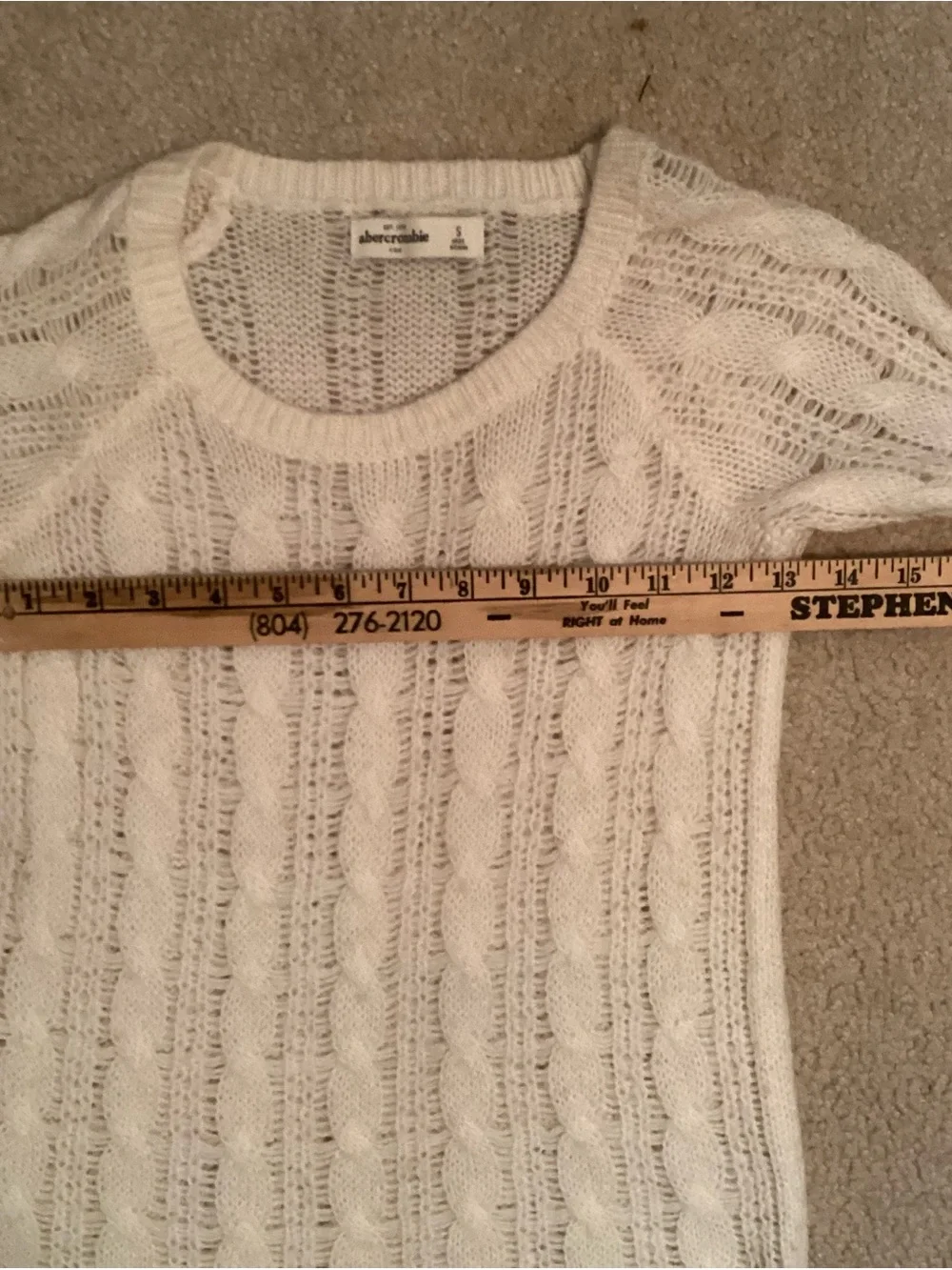 Abercrombie & Fitch Kids Cream Cable Knit Pullover Sweater Size S